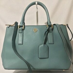 Authentic Tory Burch Teal Convertible Bag